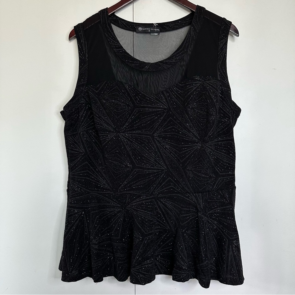 Fashion To Figure Black Peplum Top